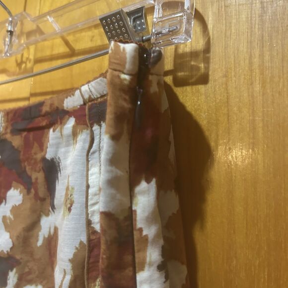 J.Jill‎ Womens Abstract Floral Print Midi Skirt-Cotton Silk-Sz 14P-Lined-Artsy - Picture 5 of 9